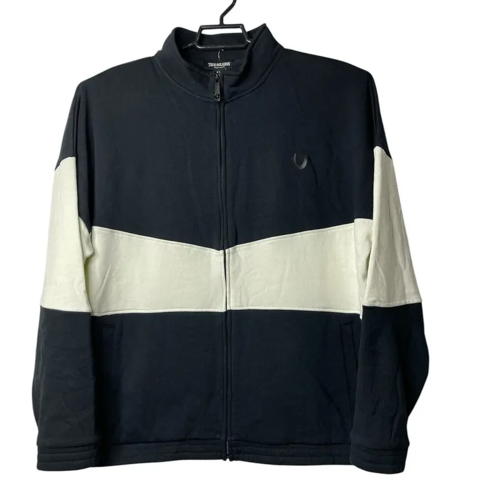 True Religion Men's‎ Colorbloked Full Zip Sweatshirt Track Jacket Size XL New